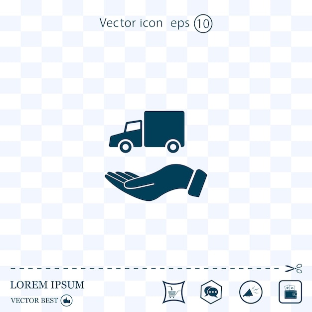 Vettore camion a portata di mano trasporto sicuro illustrazione vettoriale eps 10