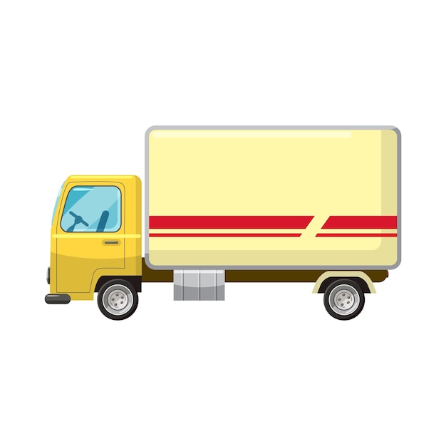 Truck icon in cartoon style on a white background