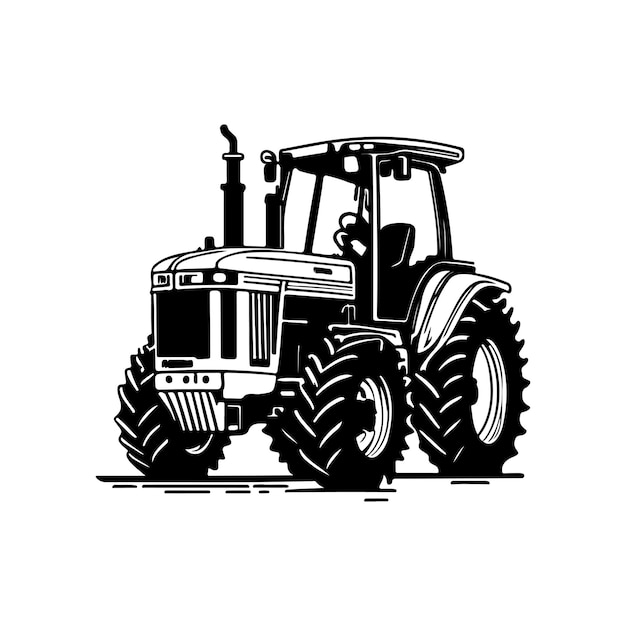 Truck Icon hand draw black colour agriculture logo vector element and symbol perfect