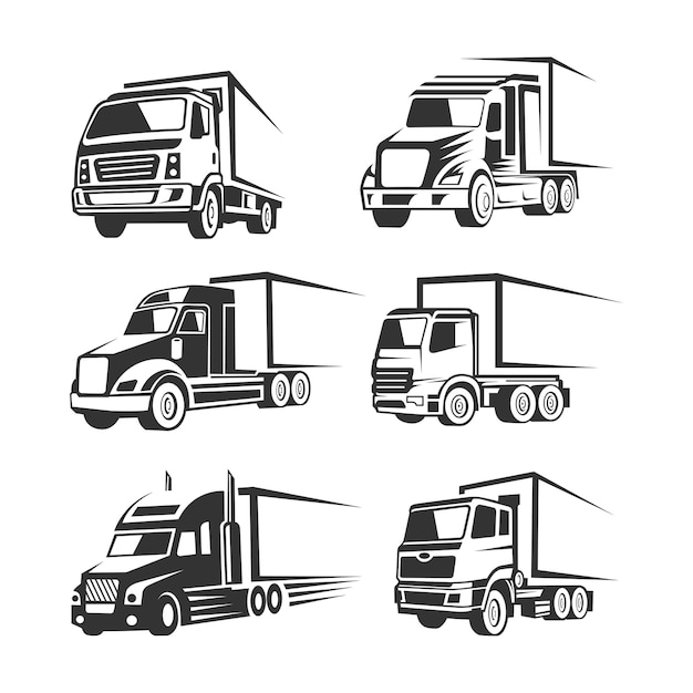 Vector truck logistic silhouette logo template