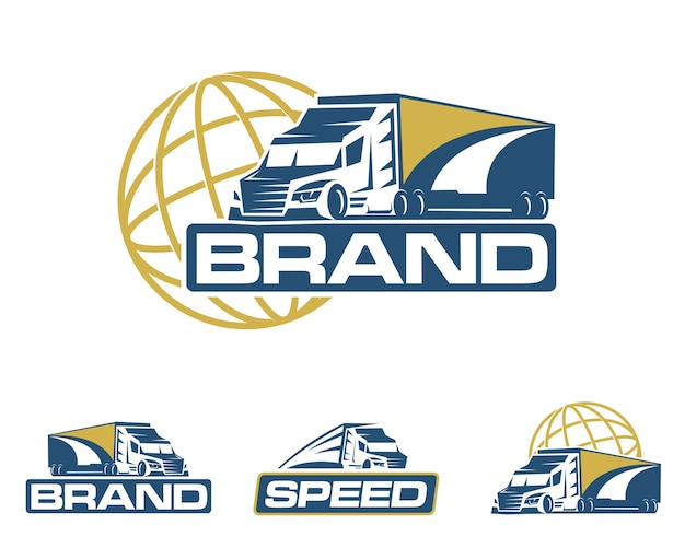 ベクトル トラックのロゴ ブランド デザイン テンプレートとレイアウト デザインのバリエーション