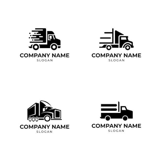 Vector truck logo design template