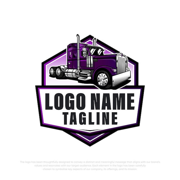 トラックのロゴデザインのベクトルのロゴ