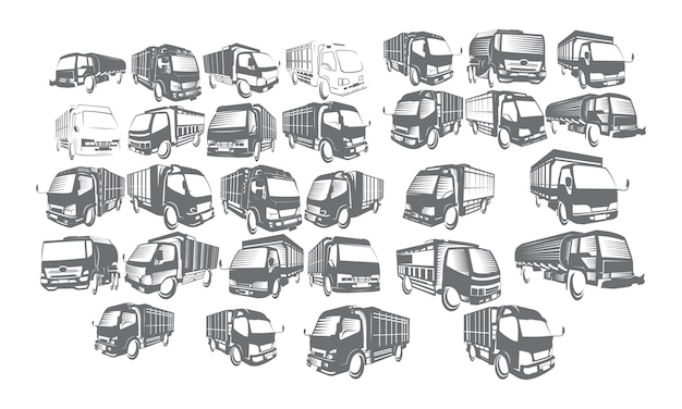 Vector truck logo set collections