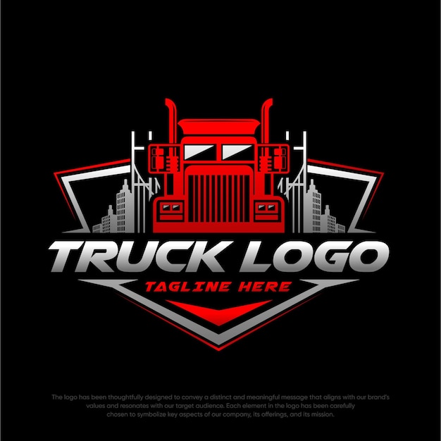 Tempio del logo vettoriale del logo del trasporto del logo del camion