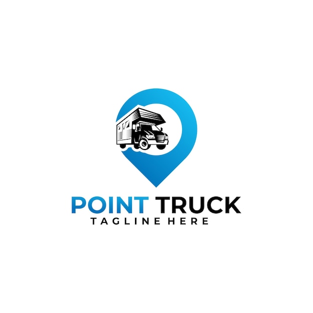 Truck logo vector design point truck design template