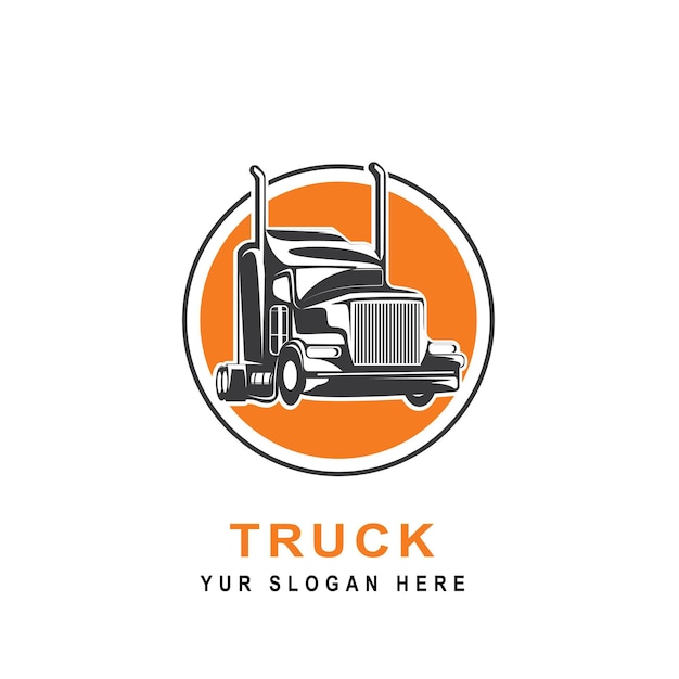 貨物輸送業界の貨物のマスコットやロゴに適したトラックのロゴベクターイラスト