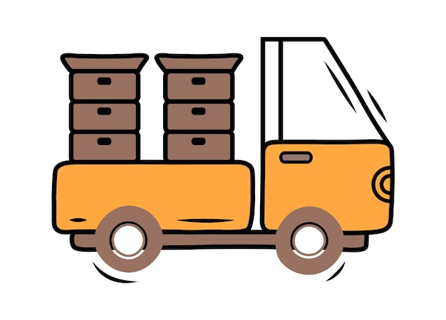 Truck or mini van for delivery Vector illustration