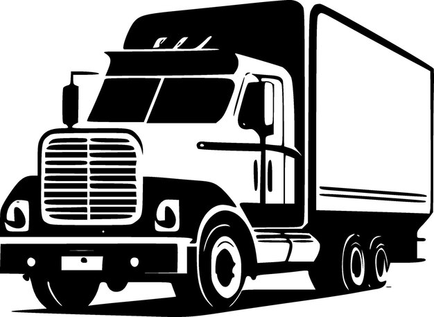 ベクトル トラックのミニマリストとフラットのロゴのベクトル図