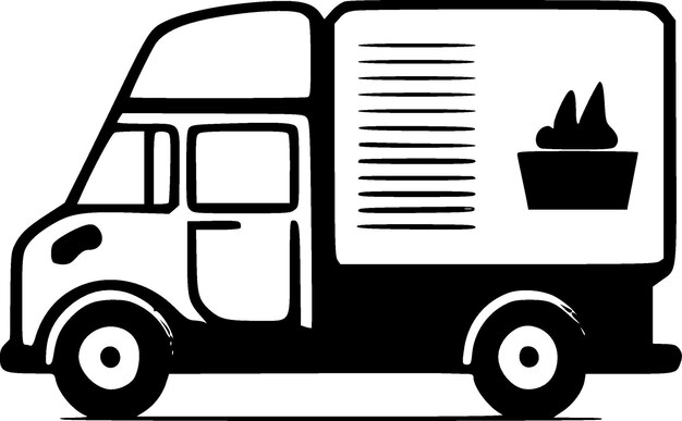 Vector truck minimalist en flat logo vector illustratie