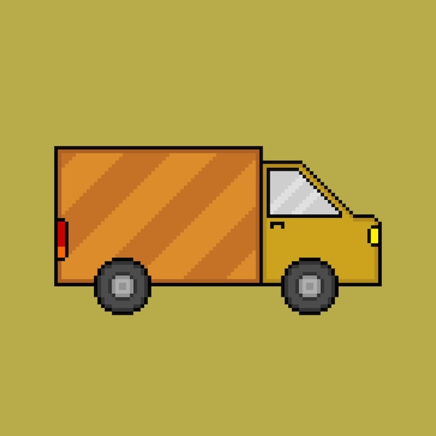 Vettore camion in stile pixel art