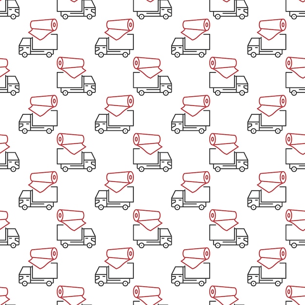 Truck and Red Vinyl Film seamless background Vector Vehicle Wrapping pattern