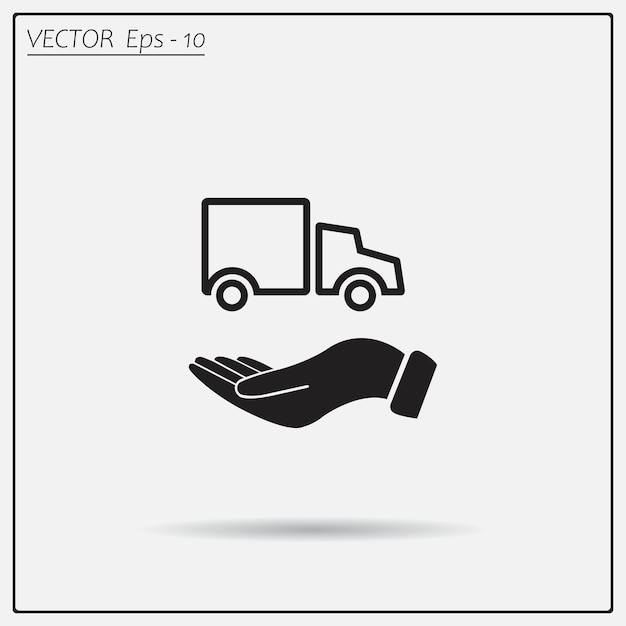 Символ безопасной перевозки грузов в грузовике Векторная иллюстрация на светлом фоне Eps 10