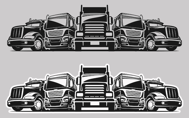 Векторный набор грузовиков icon2