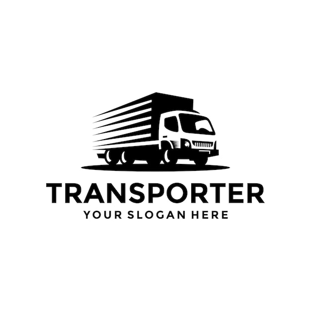 Truck shipping transporter logo design warehouse logistic