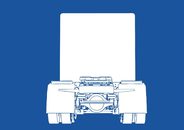 Vector truck silhouette on blue background vectorx9