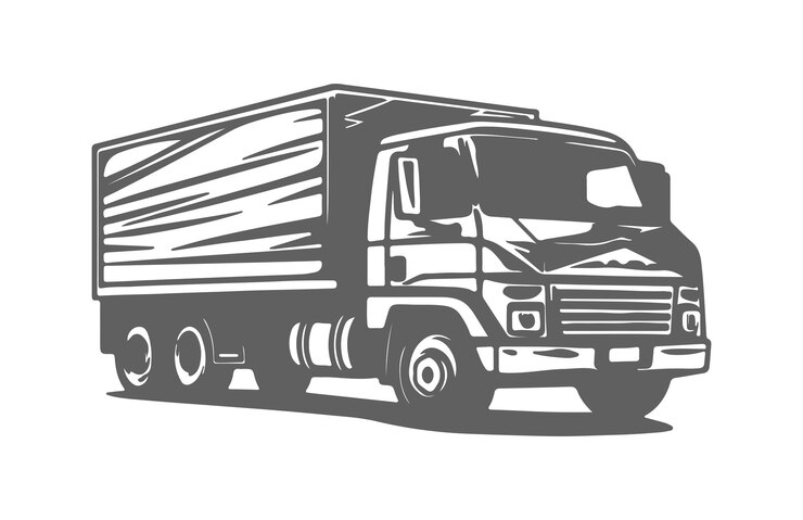 Vector truck silhouette car vector graphic design