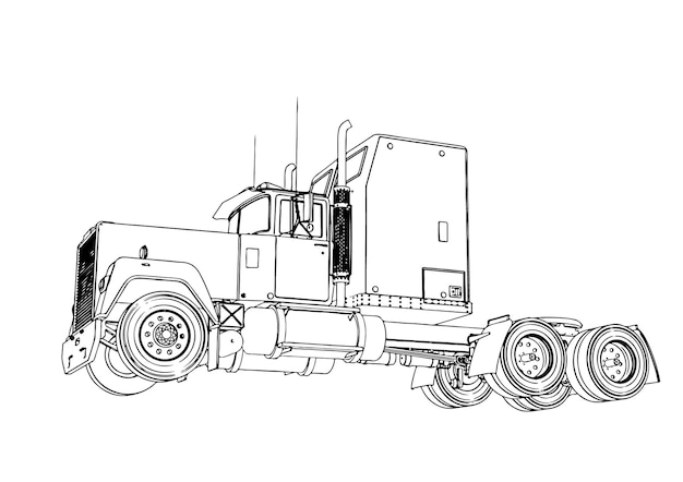 Vector truck sketch white background vector