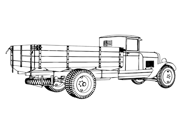 Vector truck sketch white background vector