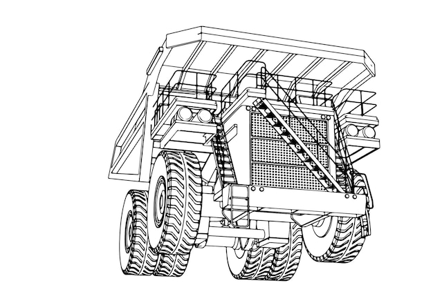 Truck sketch white background vector