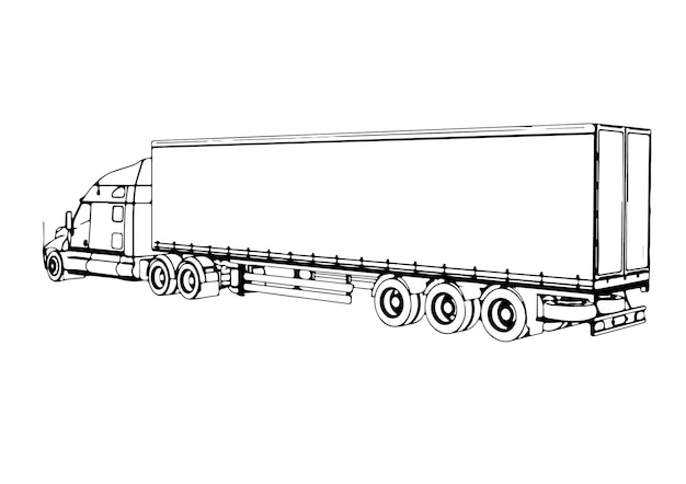 Vector truck sketch white background vector