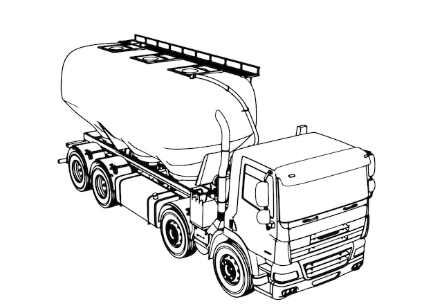 Vector truck sketch white background vector