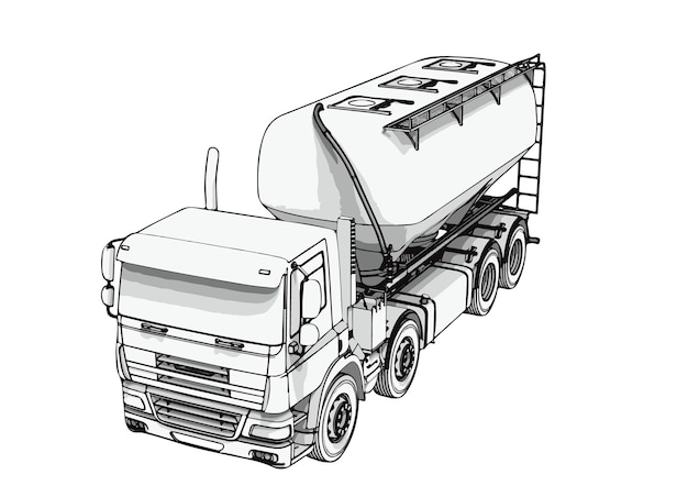 Vector truck sketch white background vector