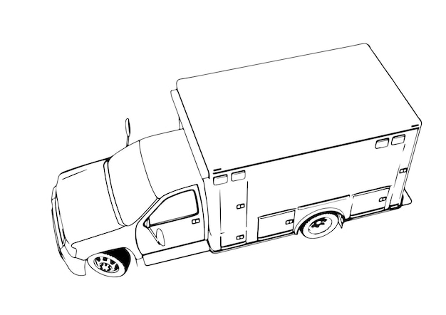 Vector truck sketch white background vector