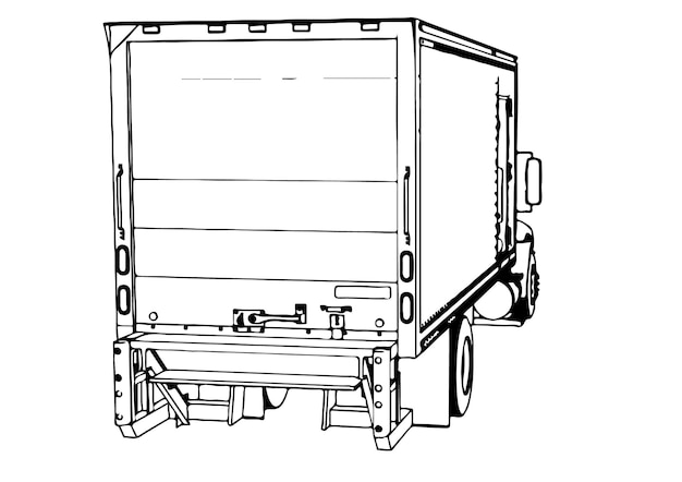 Truck sketch white background vector