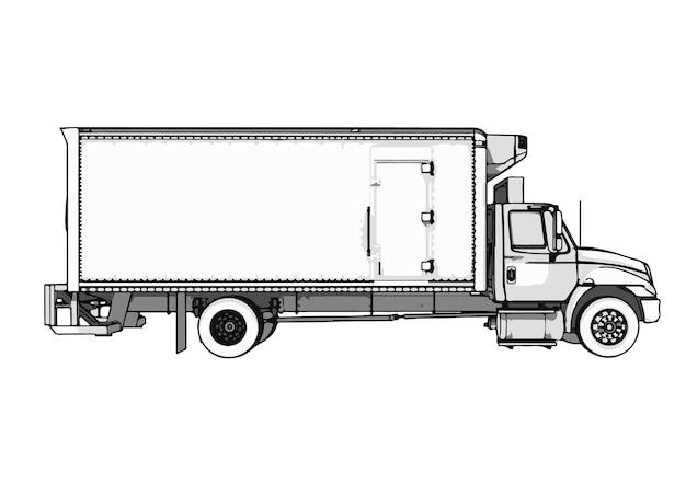 Truck sketch white background vector