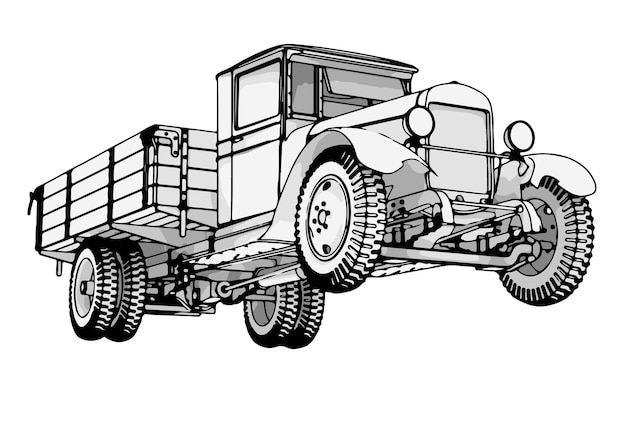 Truck sketch white background vector