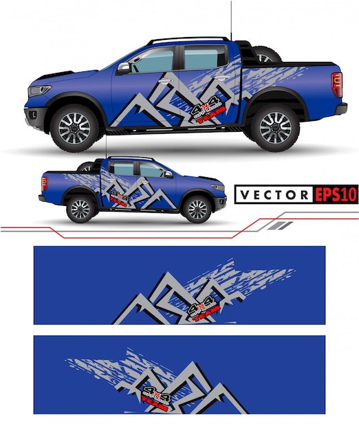 Truck sticker wrap ontwerp vector.