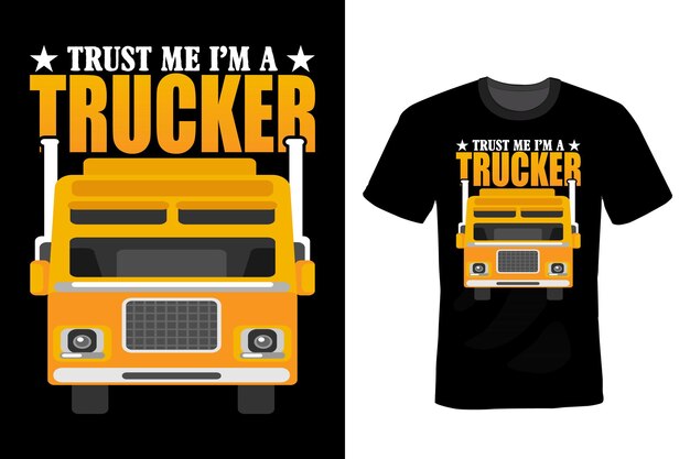 Truck T shirt design typography vintage