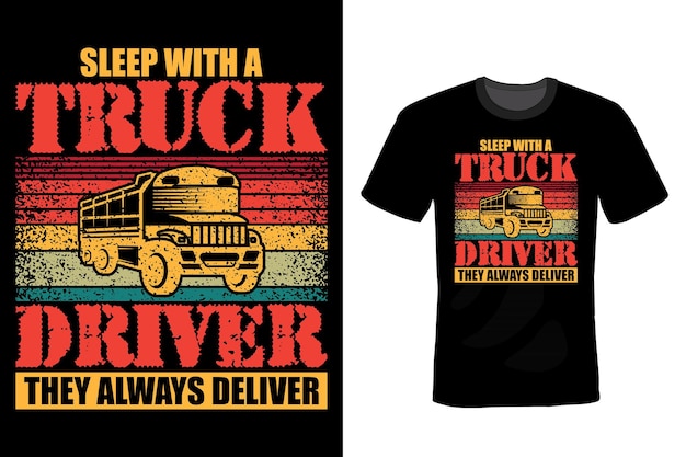 Vector truck t shirt design typography vintage