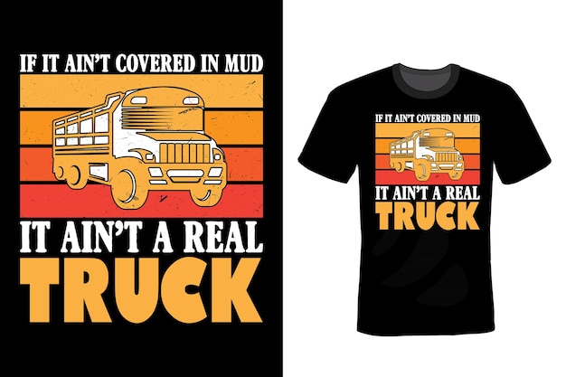 Truck T-shirt ontwerp typografie vintage