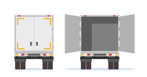 Vector truck trailer rear view side