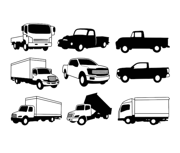 Truck transportation illustration for sign symbol or icon