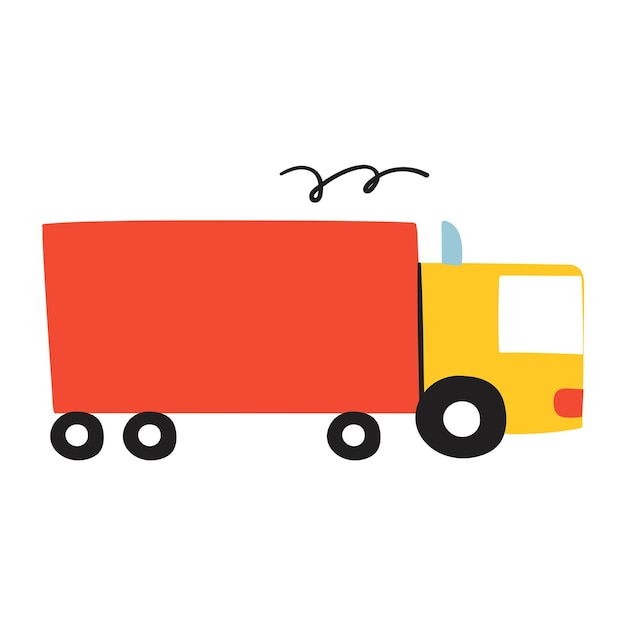 Truck. Vector flat illustration on white background.