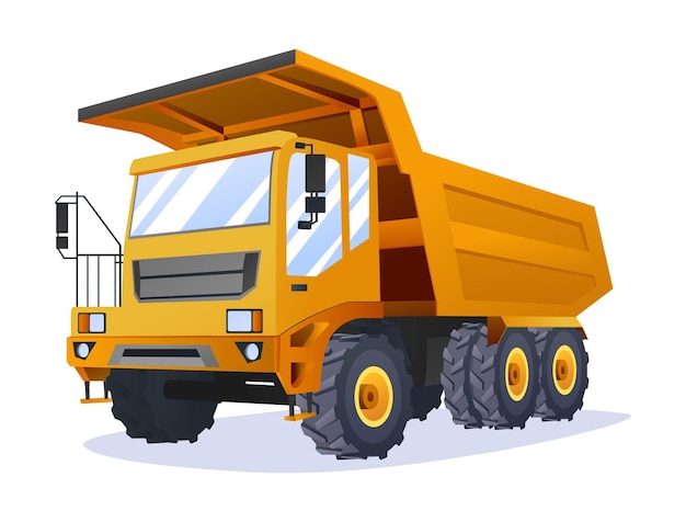 Truck vector illustration Heavy machinery construction vehicle isolated on white background