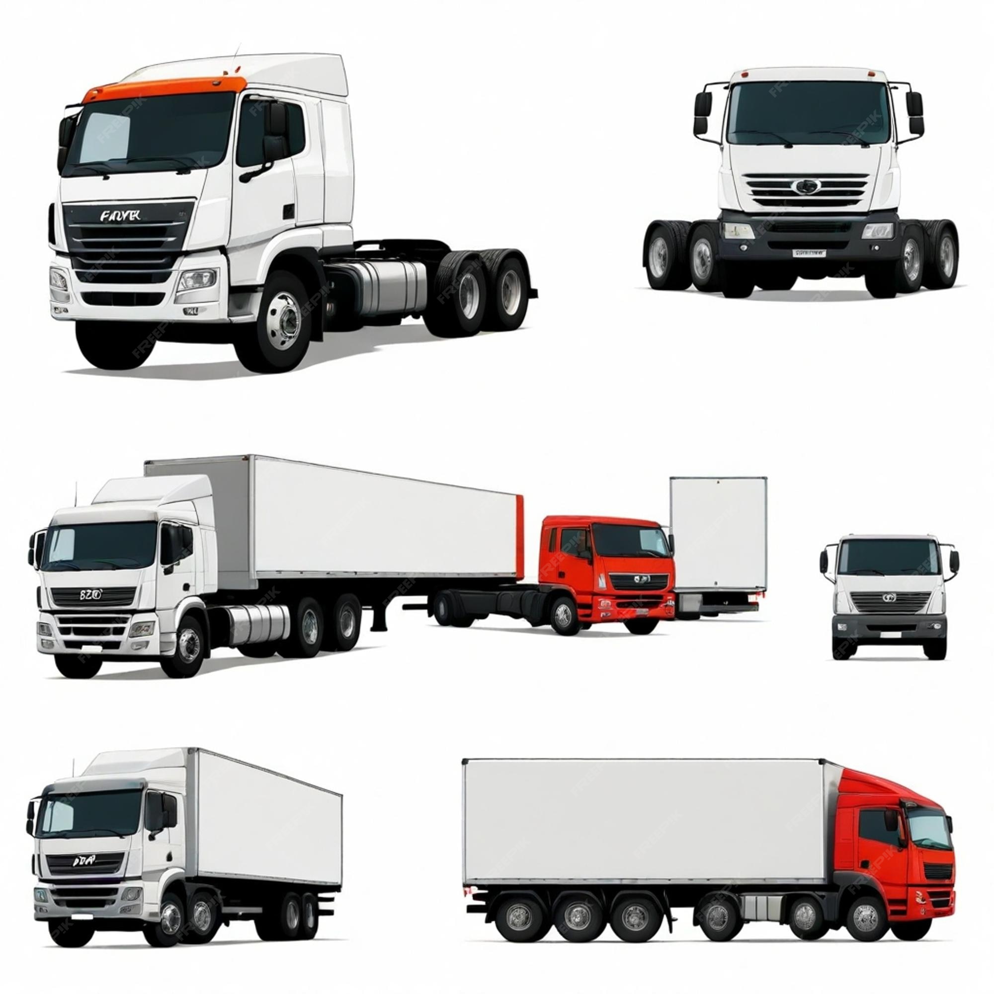Truck vector set white background isolated | Premium AI-generated vector