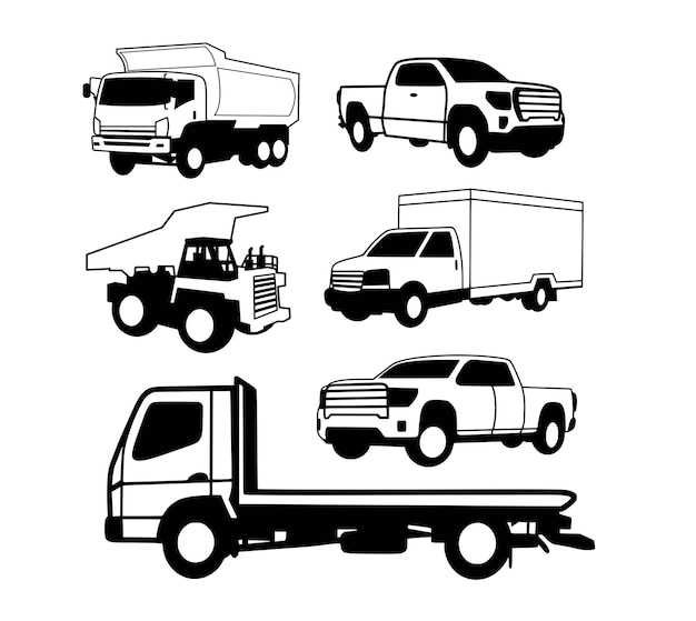 Truck vehicle transportation illustration for sign symbol or icon