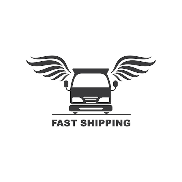 Modello di progettazione dell'illustrazione di vettore del logo dell'icona delle ali del camion