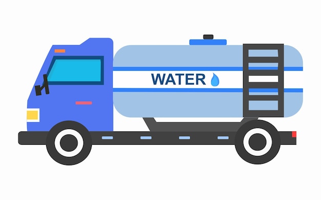 Vettore camion con acqua minerale carica. servizi di consegna espressa su camion. spedizione di acqua minerale.