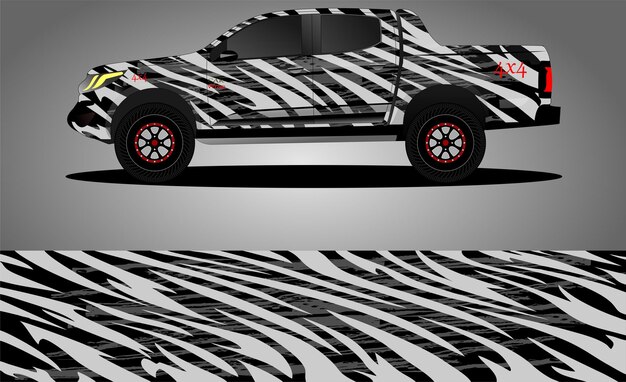벡터 트럭 랩 데칼 디자인 벡터 추상 그래픽 배경 키트 디자인 차량 경주 용 자동차 랠리