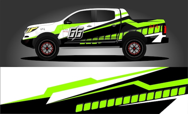 トラックラップデカールデザインベクトル抽象グラフィック背景キットデザイン車両レースカーラリー