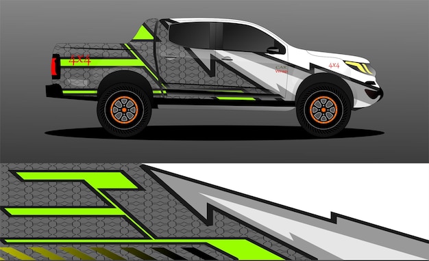 Vector truck wrap decal design vector abstract graphic background kit designs for vehicle race car rally