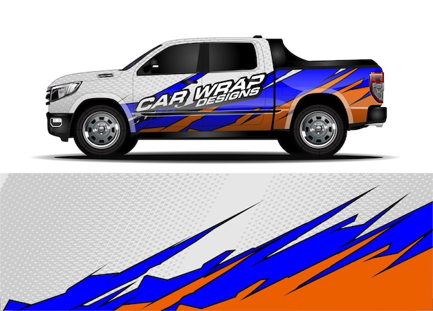 Truck wrap design concept for vinyl sticker branding