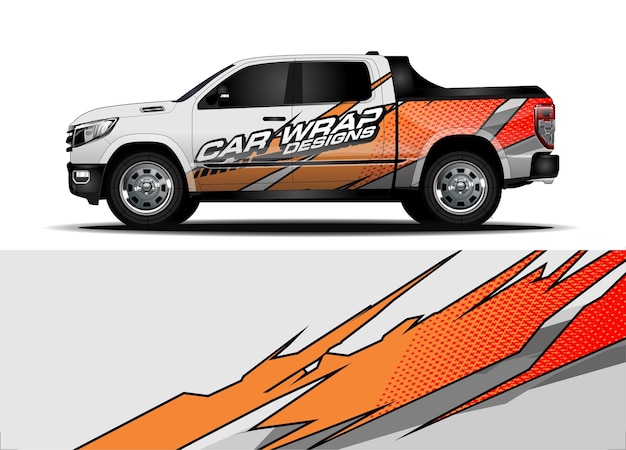 Truck wrap design concept for vinyl sticker branding