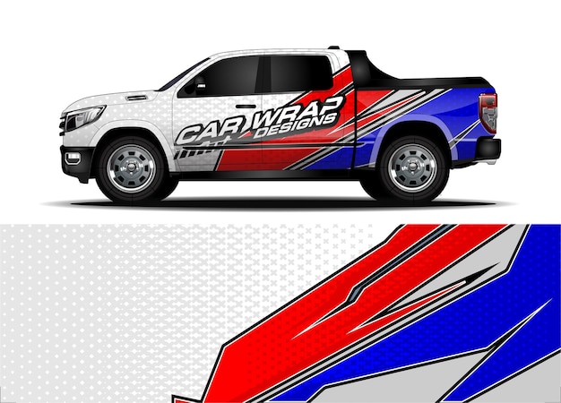 Truck wrap design concept for vinyl sticker branding