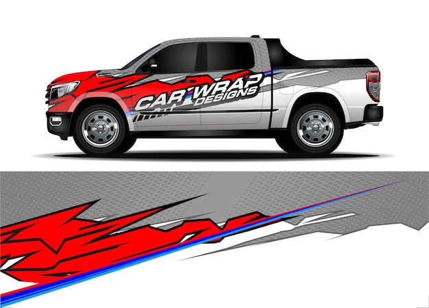 Truck wrap design concept for vinyl sticker branding